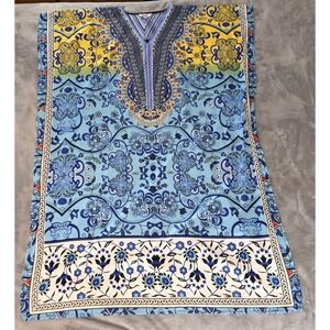 Vintage Winlar Caftan‎ Dress Silky Kaftan Mrs Roper 53" x 37" Muu Muu